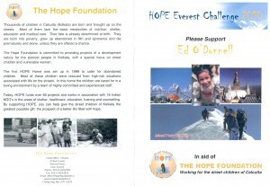 Hope Foundation / Everest Climb September 2010