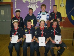 IMG_0678 New Coxswains for Malahide Sea Scouts presented with both Advance and Intermediate Oars Charge Cert.s