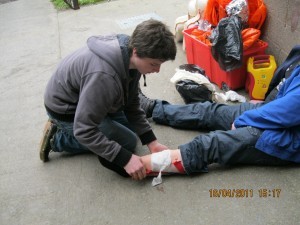 REC3 course 2011 IMG_0639 (2) Broken leg!