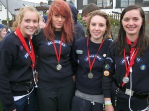 Malahide crew display their medals at Sea Scout Rowing Regatta,Broadmeadow