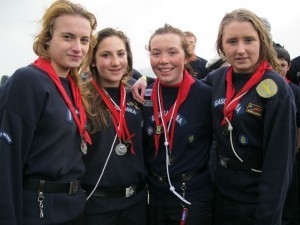 Malahide crew celebrate their win at the Sea Scout rowing regatta