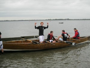 Malahide u17 crew celebtate 1st over the line at Broadmeadow