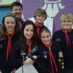 Akela John Butterly with Ceadaoin cubs who delivered their Annual report at AGM