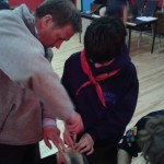 Cub Leader Ciaran Cassidy gives a helping hand .Awkard at times!