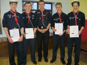 Skipper Clancy with new Coxswains of the Wednesday Night troop