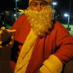 Santa getting ready to enter the den