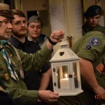 Polish Scouts take on board Peace Light at Kolobrzeg, Poland