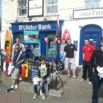 Volunteer scouts fund raising at 'The Diamond' Malahide in support of Diabetes Ireland and Malahide sea scout group