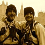 At finish line on Westminster Bridge, London