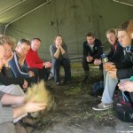 Fire lighting using bow drill