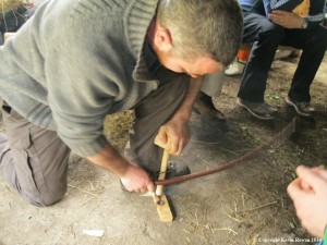 Fire lighting using bow drill